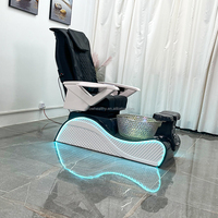 Tables de massage de lit facial avec bassin amovible Meubles de salon de manucure Spa Chaises de pédicure de massage de luxe
