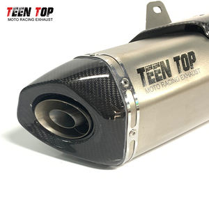 Tuyau d'échappement à enfiler 52mm en gros avec bouclier thermique pour <span class=keywords><strong>Kawasaki</strong></span> <span class=keywords><strong>Moto</strong></span> ZX4RR manchon en acier inoxydable capuchon d'extrémité en fibre de carbone <span class=keywords><strong>2023</strong></span> + - Product Image 5