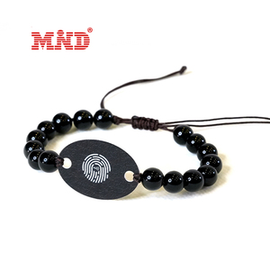 Obsidian đính cườm có thể điều chỉnh RFID NFC dây đeo cổ tay cho nam giới phụ nữ bangles - Product Image 4