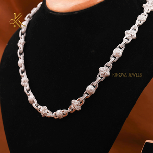 Elegante Cadena de Cuello Estilo Hip Hop con Diamantes de Moissanita que Ofrecen un Brillo Intenso para un Estilo Urbano Distintivo - Product Image 3