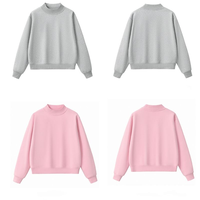 Offre Spéciale – Ensemble Survêtement Femme 2 Pièces : Sweat-shirt Col Roulé en Tissu Éponge Uni et Short Longueur Genou, Coupe Oversize Sport Décontracté