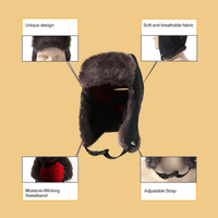 Gorro Ushanka de Piel Sintética Gruesa con Orejeras, Estilo Aviador, Térmico, Cortavientos, para Invierno, con Logotipo Personalizado OEM ODM