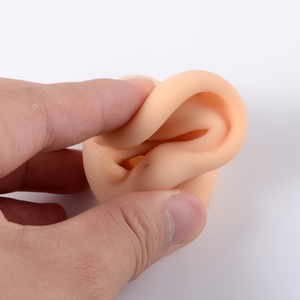Soft <b>Silicone</b> Ear Model with Stand Colorful Human Ear Piercing Training Display <b>Tool</b> for Jewelry Practice - Product Image 3