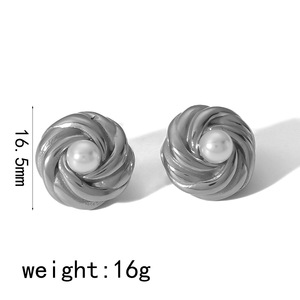 Pendientes de Perlas en Espiral con Engaste de Bisel, Oro y Plata, Grado AAA, para Uso Diario - Product Image 4