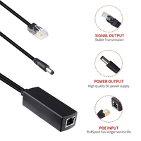 SDAPO PS5712P Adaptateur répartiteur Ethernet PoE actif en plastique 13W 10/100 Mbps 12V 1A 39g 81x28x24mm
