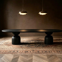 Ensemble de table et chaises de salle à manger en bois, design nordique moderne, simple, de luxe léger, rétro, personnalisé, rond et créatif