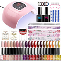 Kit d'outils professionnels complets pour la manucure, lampe UV LED, ensemble de vernis gel, fournitures complètes pour la manucure pour les débutants, bricolage à domicile et salon de manucure