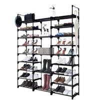 Meilleure vente : Étagère de rangement métallique à 9 niveaux et double rangée, simple, pour chaussures, armoire murale, articles ménagers, garage, salle de bain