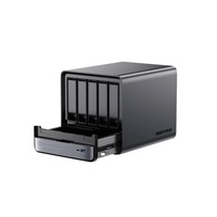 MINISFORUM N5 Pro NAS Mini PC AMD Ryzen AI 9 HX PRO 370 5-Bay HDD+3-Bay SSD DDR5 ECC OCuLink 2xUSB4 10G+5G 2xLANs Server Rumah