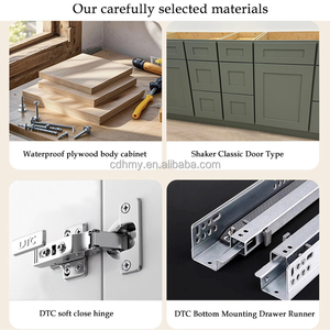 Úc Dự Án Màu Xanh Tủ Tùy Chỉnh Đồ Nội Thất Thiết Lập Rắn Gỗ Pháp Phong Cách Tủ Bếp Bộ Hoàn Chỉnh Thiết Kế Miễn Phí - Product Image 4