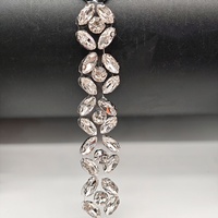 Chaîne de strass thermocollante en cristal œil de cheval argenté pour accessoires de robe de mariée - Vente en gros