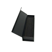 Embalaje de caja de cartón negro personalizado con repujado y revestimiento UV para cuchillos y vajilla para vasos
