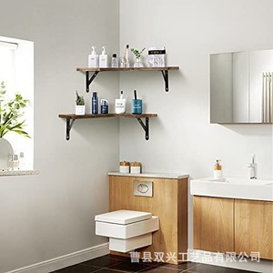 Modern Chinese Style Wooden Wall <b>Shelf</b> Carbonized Paulownia Wood Corner <b>Rack</b> Iron Wood Combination Display Storage <b>Rack</b> - Product Image 2