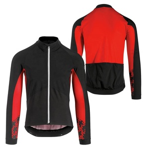Men's Black <b>Red</b> Geometric Pattern Cycling <b>Jacket</b> Stand Collar Zipper Breathable Sporty Autumn Long Sleeve cycling mtb <b>jackets</b> - Product Image 3