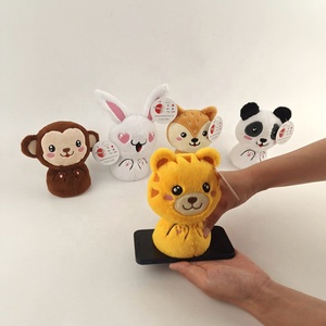 Logo personalizzato Mini 14cm coniglio Panda piccola volpe di plastica giocattolo di peluche schermo che pulisce tasca ornamenti decorativi per la casa per il compleanno - Product Image 1