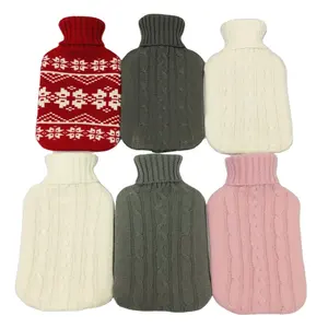 rubber hot water bottle with covers knitted covers to keep warm