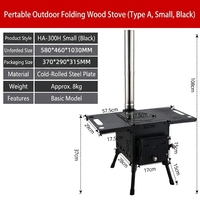 Réchaud de camping au charbon de bois avec fonction fumoir, portable, écologique, en acier laminé à froid, peint à haute température
