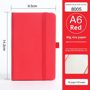 Cheap Colorful <strong>A5</strong> Office Student Notebook Hardcover Pu Leather Cover Business <strong>Diary</strong> with Pen Holder - Product Image 6