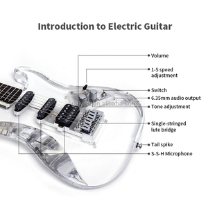GALYDA Set de Guitarra Eléctrica con Cuerpo de Acrílico, Mástil de Arce, Estuche, Cuerdas, Correa, Clavijas de Afinación, Cable de Audio y Púas - Product Image 3