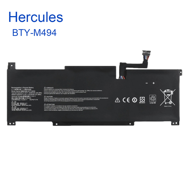 New Laptop Battery 11.4V 39.3Wh BTY-M494 for MSI Modern 15 B12M Modern 14 C12Mx Prestige 14 Series Replacement Notebook Battery