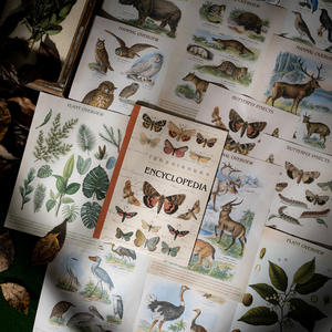 20 hojas/paquete de libros simulados de la <span class=keywords><strong>serie</strong></span> Enciclopedia, libro de pegatinas decorativas de Collage de estilo Vintage europeo - Product Image 1