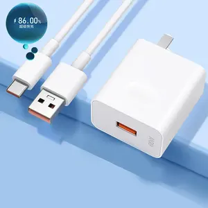 Adaptor pengisi daya Cepat pd 66 w, pengisi daya ponsel perjalanan USB untuk Huawei pro 66 W super cepat mengisi USB dinding