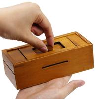Подарочная коробка-головоломка с секретными отсеками, деревянная коробка для денег, чтобы бросить вызов