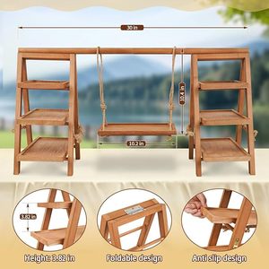 3 <strong>Tier</strong> Wood Cupcake <strong>Stand</strong> for Dessert Display <strong>Tier</strong> Serving Tray Dessert <strong>Stands</strong> with Serving Tray and Foldable <strong>Stand</strong> - Product Image 4