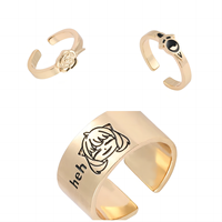 3 Designs New Fashion Bague réglable SPY FAMILY Bague plaquée or Anime Cute Forever Best Friend Gift Opening Ring