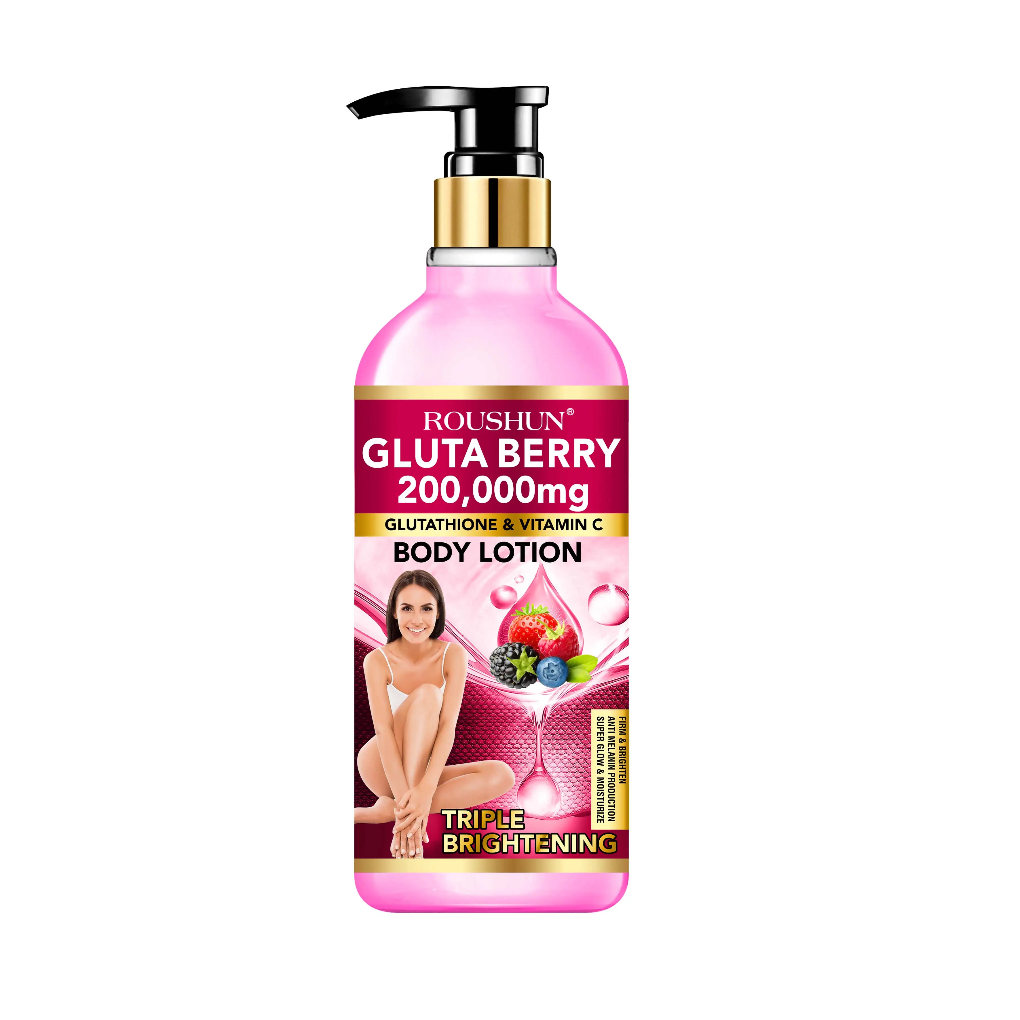 ROUSHUN Gluta Beere Körper lotion gute Qualität Vitamin C Lotion dreifache Aufhellung