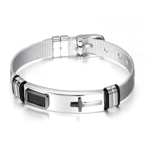 Pulsera de Malla Cruzada de Acero Inoxidable de 10 mm, Ajustable, Unisex, Regalo, Joyería, Color Plata, Oro, Negro - Product Image 5