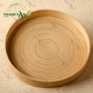 Plateau de présentation rond en bambou personnalisé par OEM plateau en bambou naturel écologique pour la décoration de table de restaurant et de cuisine - Product Image 1