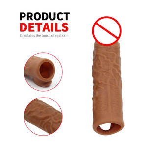 Neues Modell 5.5 6 13 Cm Herren ärmel Schwarz <span class=keywords><strong>Big</strong></span> Sex Toy Vergrößerung kondom Super Huge Silikon Dildo Kondom für Männer - Product Image 3
