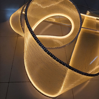 Lustre LED moderne en forme de ruban fluide, luminaire suspendu en acrylique pour hall d'hôtel, villa, projet de luxe