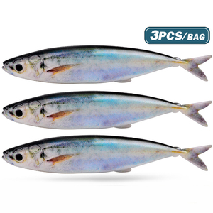 WEIHE Lot de 3 leurres souples en PVC de 14,5 cm et 33,3 g pour la pêche en mer (seabass et brochet) – surface/milieu eau – sans hameçons - Product Image 6
