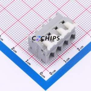 255-404 Spring Terminal Block Through hole Component (THT),P=5.08mm Connector 1x4P 5.08mm Gray 4P - Product Image 1