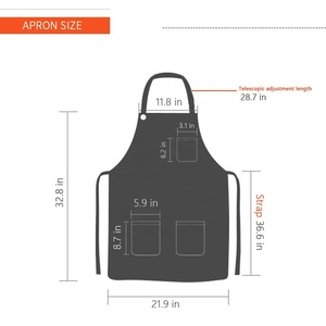 DUOLAI-<span class=keywords><strong>Delantal</strong></span> de cocina vaquero ajustable con bolsillos para hombre y mujer, nuevo diseño y logotipo personalizado, venta al por mayor - Product Image 6