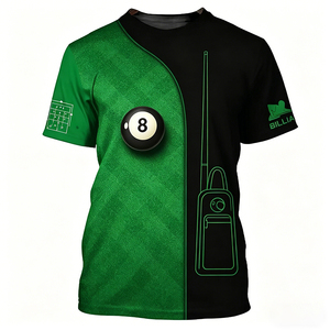 Camiseta de Billar con Estampado 3D S.Q.F, Unisex, Informal, Deportiva, de Verano, Regalo para Fanáticos del Billar y el Snooker, con Logotipo Personalizado - Product Image 3