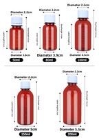 Bouteille en plastique transparente PET de 50 à 200 ml avec échelle graduée, bouteille à bec verseur, grande capacité, pour laboratoire