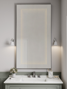 Miroir tunnel rectangulaire mural en acier inoxydable encadré - Product Image 3