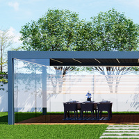 Pergola bioclimatique moderne en aluminium à lames orientables pour balcon, taille personnalisée 3x3 3x4 4x4 6x4m, avec caractéristiques imperméables et résistantes au vent