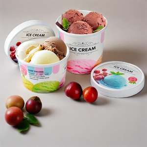 ถ้วยใส่ไอศกรีมทำจากกระดาษขนาด3ออนซ์พร้อมฝาปิดถ้วยพิมพ์โลโก้เป็นมิตรต่อสิ่งแวดล้อมเกรดอาหาร - Product Image 5