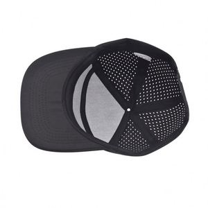 Casquette de baseball snapback oversize à visière plate avec perforations laser, respirante, pour hommes et femmes, pour l'extérieur et le style urbain - Product Image 4