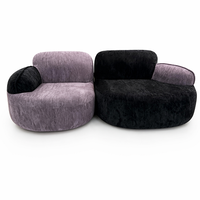 Ensemble de canapés modulaires en velours, rembourrés en mousse, inclinables, revêtement en tissu, en forme de L, pour salon, appartement, hôtel, école