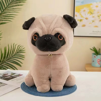 Peluche Mignonne Chien Pug, Poupée en Tissu Doux pour Enfants, Type Ours/Loutre Brodé en Coton PP pour Soulager le Stress, Cadeau d'Anniversaire Parfait
