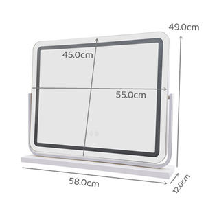 <span class=keywords><strong>Miroir</strong></span> de coiffeuse intelligent réglable 28 pouces Grand rectangle Maquillage 3 couleurs Lumière LED à intensité variable Rechargeable Moderne Table de toilette - Product Image 5