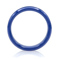 Blau-weißer Keramik-Ringkern für DIY-Einlage, personalisierter Ehering, Keramik-Blanko-Ring, romantischer Modeschmuck für Frauen