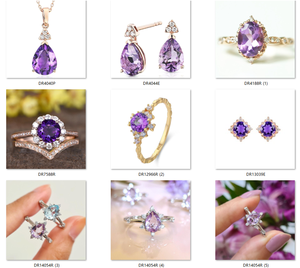 14K Gold Rhodium Plated 925 Sterling Silver <b>Dainty</b> Amethyst Trendy Wedding/Party <b>Ring</b> for Women - Product Image 5