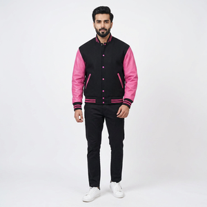 Veste universitaire de haute qualité avec fermeture complète à ourlet côtelé contrasté et tissu doux Perfect CollegeBaseballjacket pour hommes - Product Image 1