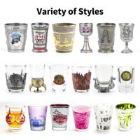 Design personnalisé logo souvenir décoratif 3d Danemark style viking alliage de zinc métal vodka verre à liqueur